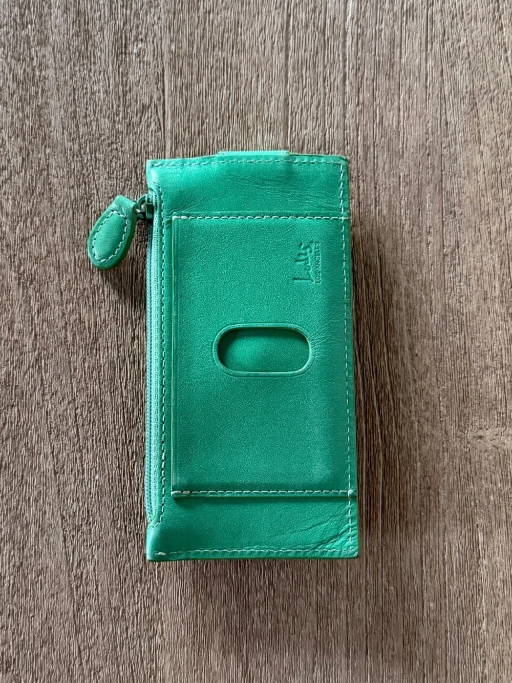 LODIS Green Genuine Leather Slim Card Case / Mini Stacker Wallet